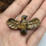Load image into Gallery viewer, Natural Tiger Eye Eagle Shape Gemstone Carving, 25X44 MM Approx Hand Carved Eagle Shape Gemstone Beads, Fancy Shape Loose Beads for Jewelry