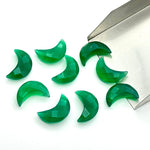 Load image into Gallery viewer, 2,3,4,5,Pcs  Natural Green Onyx faceted Hand Carved Moon Shape Briolettes, Carved Moon Shape Gemstone For Jewelry, faceted Moon Shape 17mm