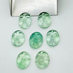 Load image into Gallery viewer, 1,2,3,4,5Pcs Natural fluoride oval face Shape Carving,Hand carved fancy face shape Gemstone, fluoride carved Gemstone jewelry Making,18X14mm