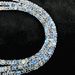 Load image into Gallery viewer, Supreme Quality RAINBOW MOONSTONE Faceted Rondelle Beads, Natural Rainbow Moonstone Beads, Flashy Rainbow Beads, 10'' Jewelry Making Beads