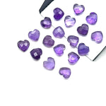 Load image into Gallery viewer, Natural Purple Amethyst Heart Shape Briolettes, AAA Amethyst Heart Shape Faceted Gemstone Beads, Loose Wholesale Heart Charm Beads, 8 MM