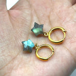 Load image into Gallery viewer, Pretty Labradorite Star Earrings, Gift For Girls, 10 MM Faceted Star Loop Earrings, Gift For Her, Star Shape Gemstone Jewelry For Gift