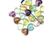 Load image into Gallery viewer, Natural Rainbow Fluorite Heart Shape Briolette's, AAA Fluorite Smooth Heart Shape Beads, AAA Hand Carved Charm for Jewelry Making 12 MM