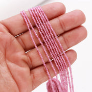 Pink Tourmaline Faceted Round Beads, Natural Pink Tourmaline Micro Faceted Beads, 2 MM Tourmaline Beads for Jewelry, 13 Inches