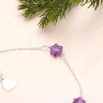 Load image into Gallery viewer, Natural Amethyst Star Beads Bracelet, February Birthstone, Amethyst Healing Star Beads Jewelry, 925 Silver Bracelet Fancy Bracelet for Girls