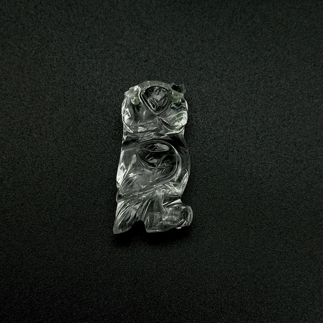 Natural Crystal Quartz Owl Shape Gemstones, Hand Carved Owl Shape Gemstone, Crystal Owl Shape Charms, 29 MM Bird Charm Carvings