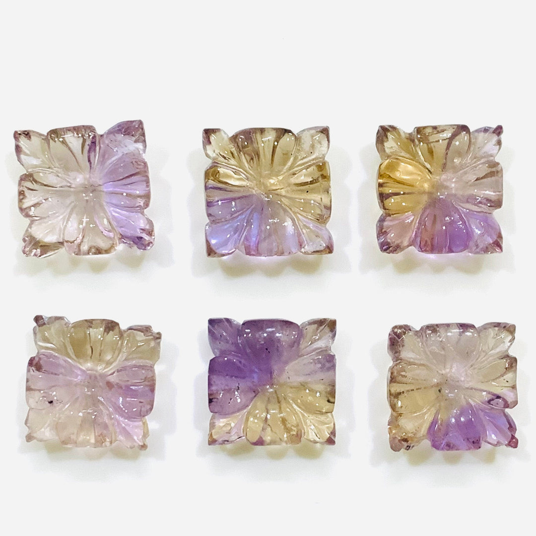 1,2,3,4,5 pcs 100% Natural Ametrine Fancy Shape Carved Gemstone, Fancy Shape Carving, Carved Gemstone For Jewellery 12.3 mm
