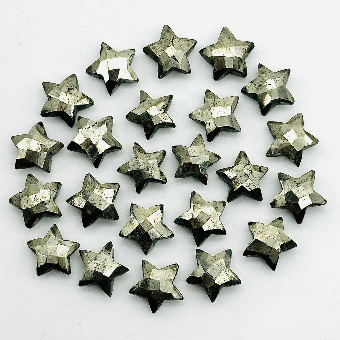 Natural Pyrite Star Shape Briolettes, AAA Pyrite Faceted Star Beads, Wholesale Loose Beads for Jewelry, 12 MM, Star Crystals Beads