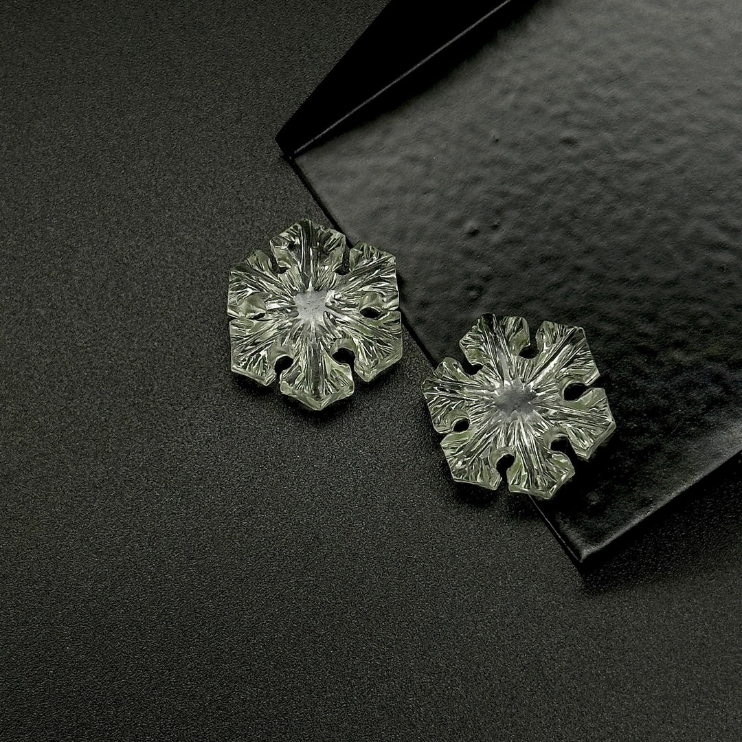 1 pc Natural Crystal Quartz Snowflake Shape Gemstone, 18 MM Handmade Snowflake Carvings, Hand Carved Gemstone For Jewelry, Ice Flakes Gems