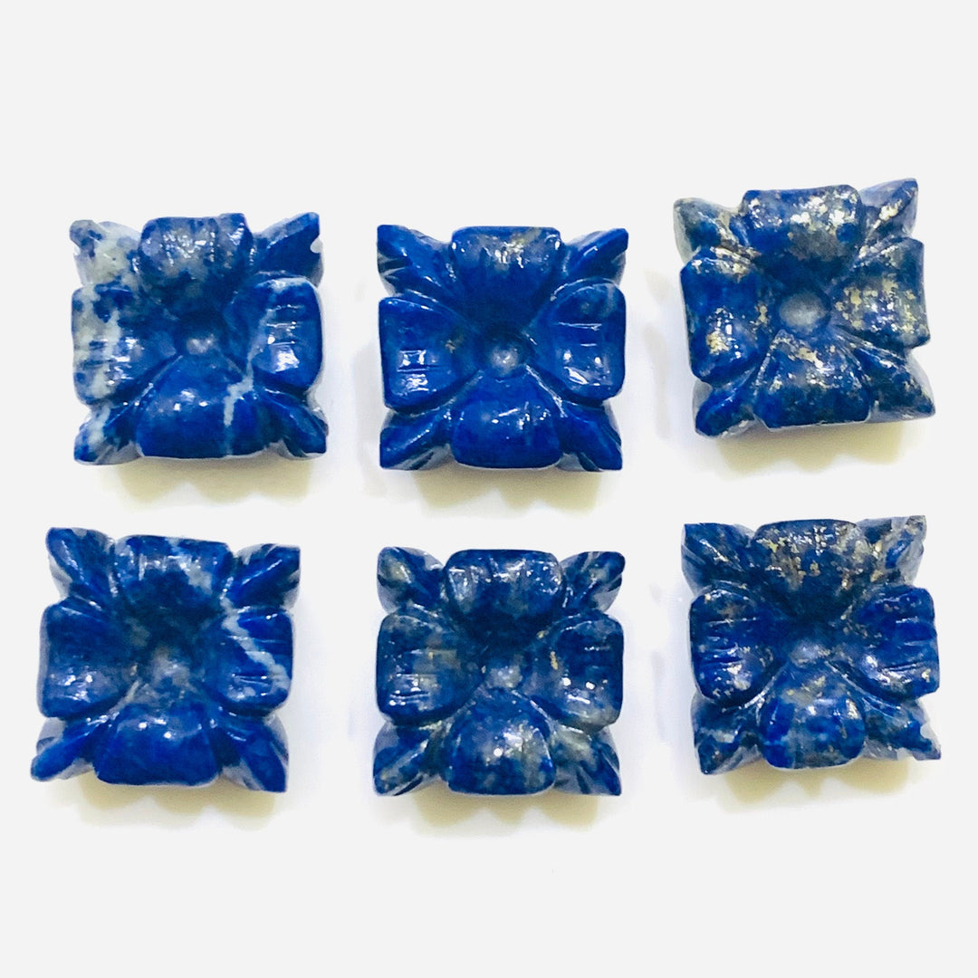 1,2,3,4,5 pcs 100% Natural Lapis Lazuli Fancy Shape Carved Gemstone, Fancy Shape Carving, Carved Gemstone For Jewellery 12.3 mm