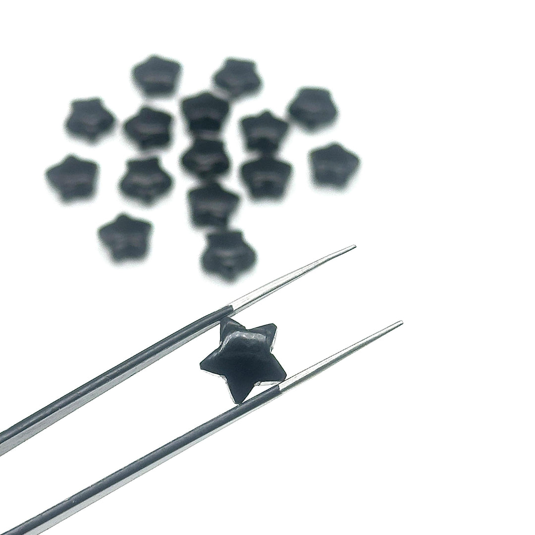 Smooth Black Onyx Star Shape Briolette's, Natural Black Onyx Carved Star Shape Beads, Loose Star Gemstone, Star Carvings 10 MM