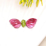 Load image into Gallery viewer, Pink Tourmaline Butterfly Stone: Carved Gemstone Healing Crystals (13-8 MM, 3 Stones)