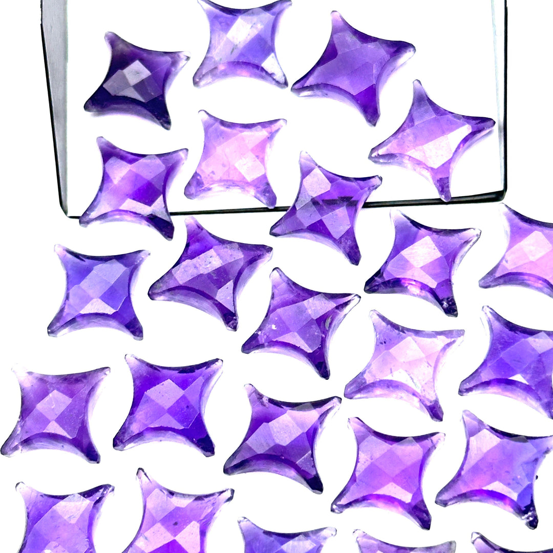 Natural Amethyst Ninja Star Shape Carving Beads, Fancy Star Shape Gemstone Beads, 11X15 MM Jewelry Making Star Shape Briolettes Loose Beads