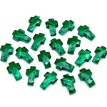 Load image into Gallery viewer, Natural Malachite Cross Shape Beads ~ Malachite Carvig Gemstone Beads ~ Faceted Malachite Beads ~ 15 MM Cross Charm Beads ~ Holy Cross Beads