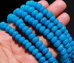 Load image into Gallery viewer, Dark Blue Opal Smooth Rondelle Beads, Blue Color Opal Beads for Jewelry Making, Wholesale Loose Opal Beads, 8 MM Blue Opal for Craft Making