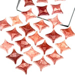 Load image into Gallery viewer, Strawberry Quartz Ninja Star Shape Carving Beads, Fancy Star Shape Gemstone Beads, 11X15 MM Jewelry Making Star Shape Briolettes Loose Beads