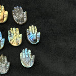 Load image into Gallery viewer, Natural Flashy Labradorite Hamsa Shape Carving Gemstones, 25 MM Palm Shape Gemstone, Healing Power Beads, Hand Carved Jewelry Making Charms