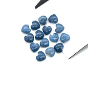 Blue Opal Heart Beads: Carved Gemstone Charms, 8mm