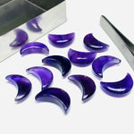 Load image into Gallery viewer, Natural Amethyst Moon Shape Beads, Purple Amethyst Moon Shape Charms, Faceted Moon Briolette's for Jewelry Making, 17 MM