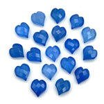 Load image into Gallery viewer, Pretty Blue Chalcedony Heart Shape Beads, Hand Carved Heart Charms for Jewelry Making, Faceted Heart Shape Briolette's, 13 MM