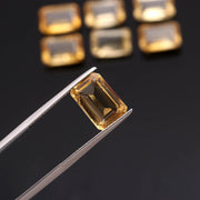 AAA+ Natural Citrine Rectangle Shape Gemstone, Citrine Faceted Baguette Stone, Fancy Cut Gemstone Beads, Jewelry Making, 10X12 MM