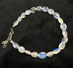 Load image into Gallery viewer, AAA+ Rainbow Moonstone Beads Bracelet, Smooth Oval Shape Handmade Bracelet, Blue Fire Gemstone Jewelry, Silver Bracelet Best Gift For Her