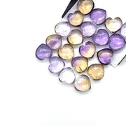 Ametrine Heart Shape Briolette's, Natural Ametrine Smooth Heart Shape Beads, AAA Hand Carved Heart Shape Charms, Jewelry Making Beads 12 MM