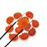 Load image into Gallery viewer, Genuine Carnelian Carved Shell Beads, Hand Carved Snail Shell Shape Gemstone, Seashell Charm, 16 MM Orange Seashell For Jewelry Making