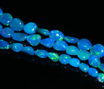 Load image into Gallery viewer, Blue Ethiopian Opal Tumble Shape Beads, Multi Fire Blue Ethiopian Opal Nuggets Shape Beads, 5-7 MM, 6-9 MM, 6 Inch Strand