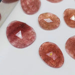 Load image into Gallery viewer, 2 pcs A-one Quality strawberry quartz Fancy Shape Rosecut, faceted rosecuts, freeform flat gemstone for jewelry 6X8 12X14  mm