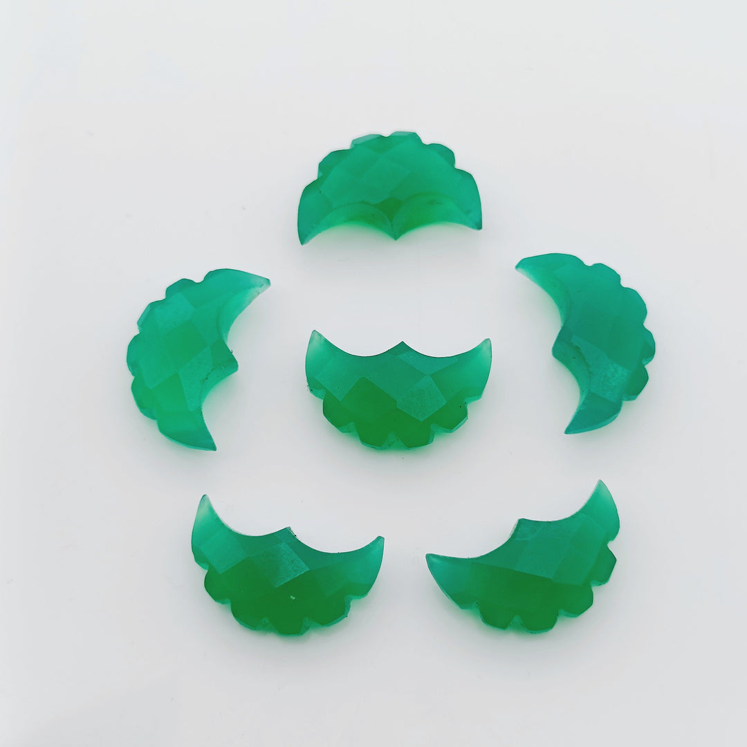 2,3,4,5,6 Pcs Natural Green Onyx faceted eagle Shape gemstone, Faceted Hand Carved eagle gemstone, fancy Shape Gemstone,16X10 mm