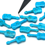 Load image into Gallery viewer, AAA Turquoise Guitar Shape Carving Beads, Blue Turquoise Guitar Shape Hand Carved Gemstone, 26 MM, Miniature Guitar Shape Gemstone