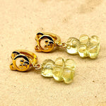 Load image into Gallery viewer, Cute Teddy Bear Earrings, Lemon Quartz Carved Gummy Bear Earrings For Girls, Bridesmaid Gift, Anniversary Gift For Her, Handmade Jewelry