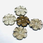2,3,4,5 Pcs Natural Smokey Quartz Hand Carved Flower Shape, Carved Flower Shape Gemstone For Jewellery, Flower Shape Gemstone, 12 mm