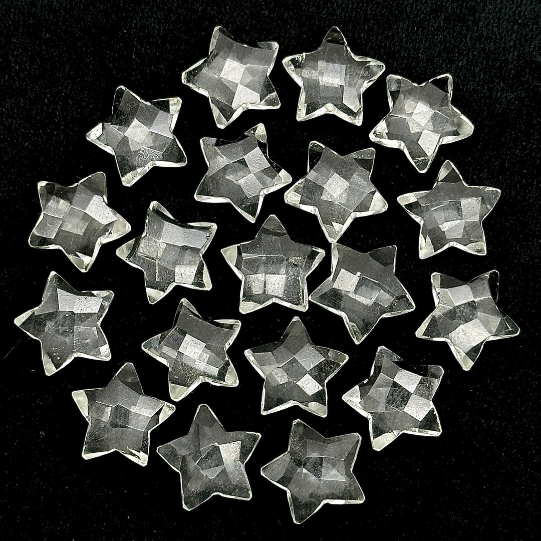 AAA Crystal Quartz Star Shape Briolettes, Natural Clear Quartz Star Gemstone for Jewelry Making, Faceted Clear Quartz Star Charms, 15 MM