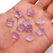 Rough Stars, Natural Pink Amethyst Star Shape Beads, Amethyst Star Shape Gemstone For Jewlery, 10 MM, Loose Raw Stars Charm Bead for Jewelry