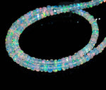 Load image into Gallery viewer, Natural Ethiopian Opal Rondelle Beads, AAA Flashy White Opal Faceted Jewelry Beads, Multi Fire Welo Opal Beads, Wholesale Beads, 4-5 MM
