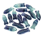 Load image into Gallery viewer, Natural Fluorite Fish Shape Gemstone, AAA Fluorite Fish Beads, Crystals Fish for Jewelry Making, Fish Charms, 23X9 MM Crystal Gifts