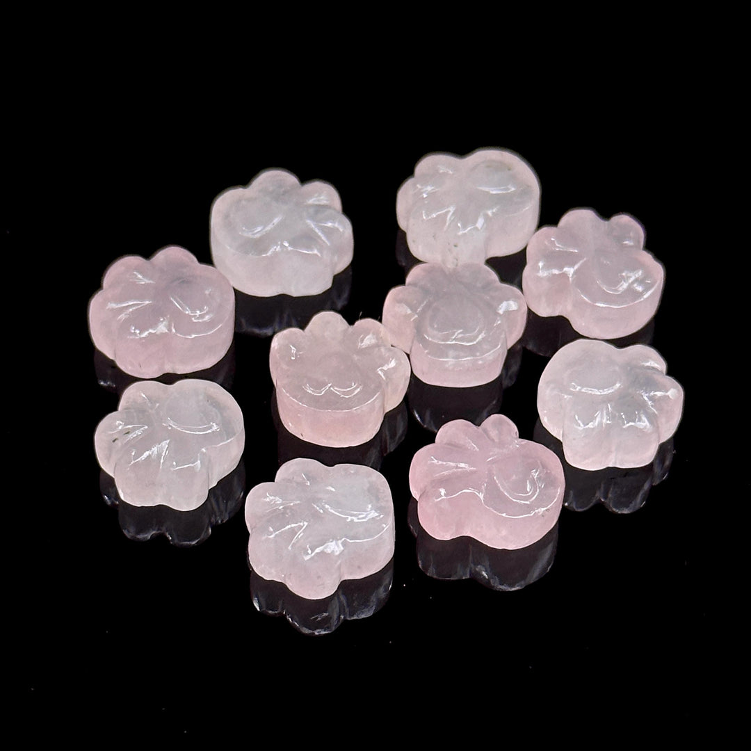Natural Rose Quartz Hand Carved Dog Paw, AAA+ Quality Gemstone Flat Back Paw Carving, 13 MM Paw Charm, Dog/Cat Cute Paws for Jewelry