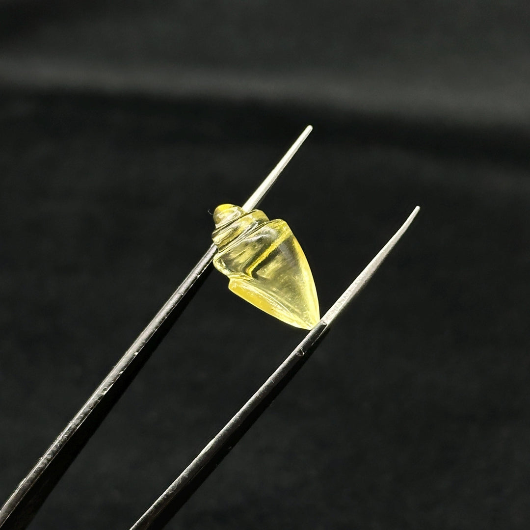 Natural Lemon Quartz Conch/Snail Shell Shape Carving, Lemon Quartz Hand Carved Shell Shape Gemstone Bead, 18X10 MM Beach & Snail Loose Shell