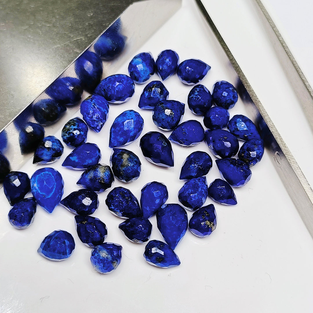 2,3,4,5,6 pcs 100% Natural Lapis Lazuli Drop Shape Gemstone, Natural Drop Shape Gemstone, Gemstone for Jewlery, 3X5- 7X4.5 mm (Approx)