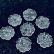 1,2,3,4,5 pcs 100% Natural Rose Quartz Flower Shape Carved Gemstone, Flower Shape Carving, Carved Gemstone For Jewellery 15 mm