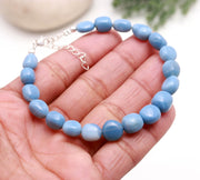 Blue Opal Smooth Tumble Beads Bracelet, AAA Opal Nuggets Shape Beads Bracelet, Jewelry Gifts, Fancy Jewelry/Anklet for Girls, 8 MM