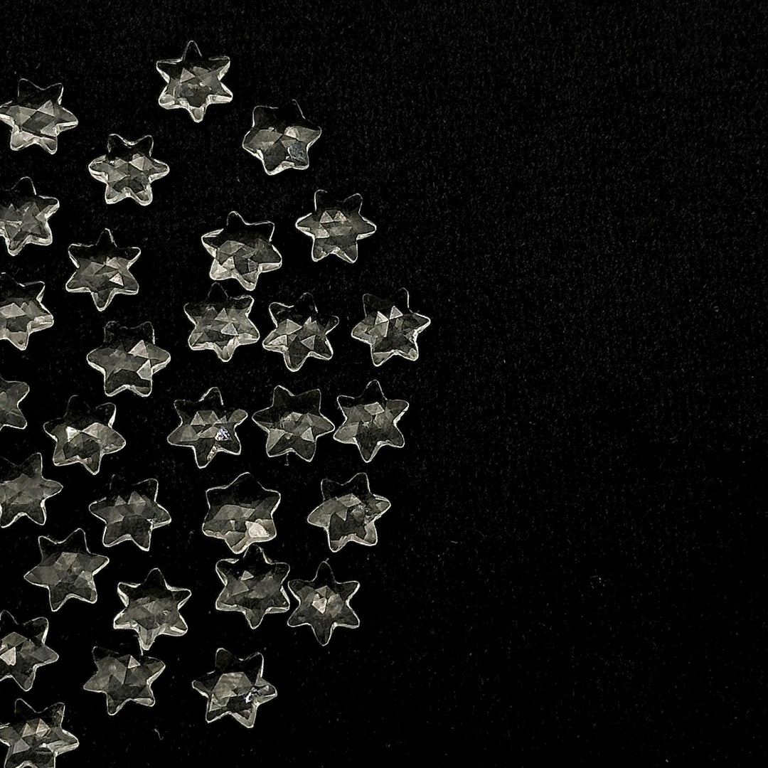 Superb Natural Crystal Quartz Stars Briolette, AAA Clear Crystal Star Shape Beads, 6 MM Star Shape Gemstone for Jewlery, 6 Sides Carved Star