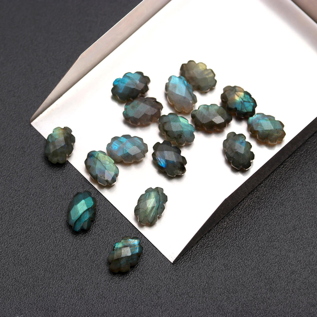 Natural Labradorite Clouds Shape Beads, Faceted Flashy Labradorite Cloud Shape Beads, Carved Cloud Shape Charms, 12 MM, Loose Briolettes