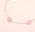 Load image into Gallery viewer, Rose Quartz Heart Bracelet: 925 Sterling Silver Chain, Handmade