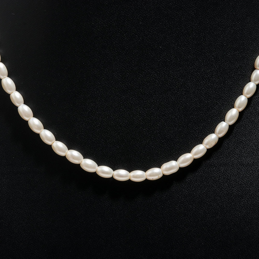 Beautiful White Pearl Necklace, Smooth Oval Pearl Beads Necklace, 6 MM Pearl Necklace, Party Wear Necklace for Her, Bridesmaid Gifts