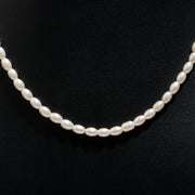 Beautiful White Pearl Necklace, Smooth Oval Pearl Beads Necklace, 6 MM Pearl Necklace, Party Wear Necklace for Her, Bridesmaid Gifts