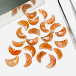 Load image into Gallery viewer, 2,3,4,5,6 Pcs Natural Red Sunstone Moon Shape Beads, Faceted Hand Carved Gemstone Beads, Moon Shape Gemstones, Crescent Beads 12 mm