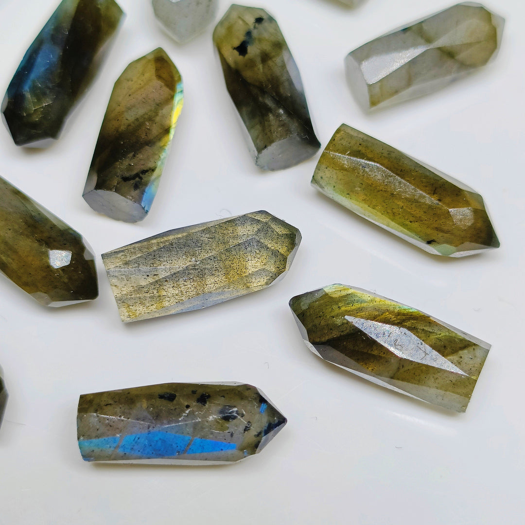 2,3,4,5 Natural Labradorite Faceted Pencil Shape Loose Gemstone, Labradorite Loose Gemstone, Gemstone For Jewellery 13.5X5.5 mm
